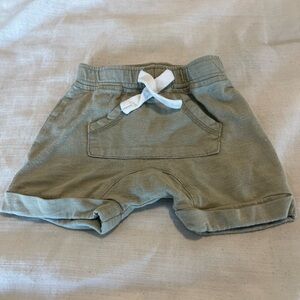 Rylee + Cru Sage Baby Shorts with Ivory Tie